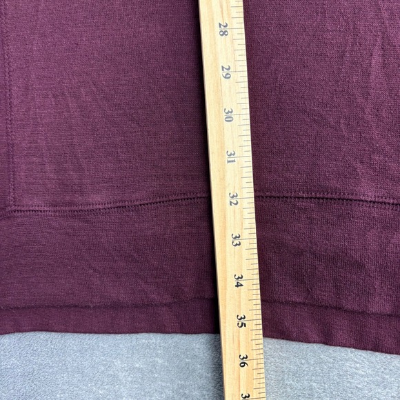 CASLON Women's XL Burgundy V-Neck 3/4 Sleeve Tunic Dress Modal Blend Side Slits - Picture 6 of 8